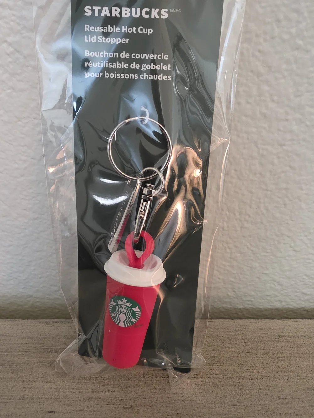 Starbucks Red Mini Reusable Cup Keychain with White Lid